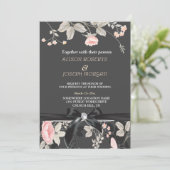 Elegante chique waterverf Bloemen Bruiloft Kaart (Staand voorkant)