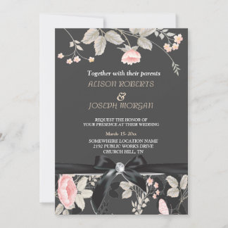 Elegante chique waterverf Bloemen Bruiloft Kaart