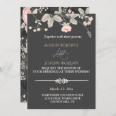 Elegante chique waterverf Bloemen Bruiloft Kaart (Voorkant / Achterkant)