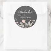 Elegante chique waterverf Bloemen ronde sticker (Tas)