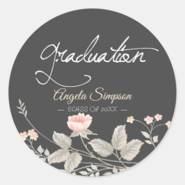 Elegante chique waterverf Bloemen ronde sticker