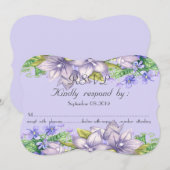 Elegante chique waterverf bloemen RSVP Kaart (Voorkant / Achterkant)