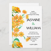 Elegante chique Waterverf bloemig Kaart (Voorkant / Achterkant)