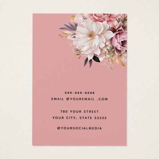 Elegante chique Waterverf Boho oorbel display kaar Visitekaartje (Achterkant)