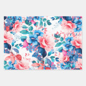 Elegante chique Waterverf Floral 60th Birthday Inpakpapier Vel (Voorkant)