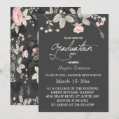 Elegante chique waterverf Floral Afstuderen KAART (Voorkant / Achterkant)