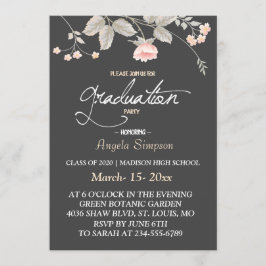 Elegante chique waterverf Floral Afstuderen KAART