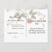 Elegante chique waterverf Floral RSVP Invitation P Uitnodiging Briefkaart (Achterkant)