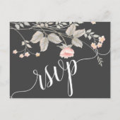 Elegante chique waterverf Floral RSVP Invitation P Uitnodiging Briefkaart (Voorkant)