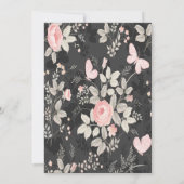 Elegante chique waterverf Floral verloving kaart (Achterkant)