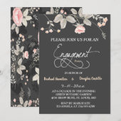 Elegante chique waterverf Floral verloving kaart (Voorkant / Achterkant)