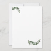 Elegante Chique Waterverf Groene Cordiale Trouw Kaart (Achterkant)