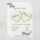 Elegante Chique Waterverf Groene Cordiale Trouw Kaart (Voorkant / Achterkant)