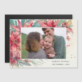 Elegante chique Waterverf Poinsettia Botanische Fo (Voorkant / Achterkant)