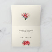 Elegante chique Waterverf Poinsettia Botanische Fo Feestdagen Kaart (Binnen)