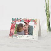 Elegante chique Waterverf Poinsettia Botanische Fo Feestdagen Kaart (Voorkant)