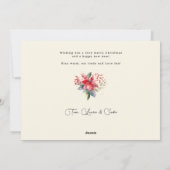 Elegante chique Waterverf Poinsettia Botanische Fo Feestdagenkaart (Achterkant)