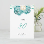 Elegante chique waterverf tafel bruiloftkaart kaart (Staand voorkant)