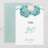 Elegante chique waterverf tafel bruiloftkaart kaart (Voorkant / Achterkant)