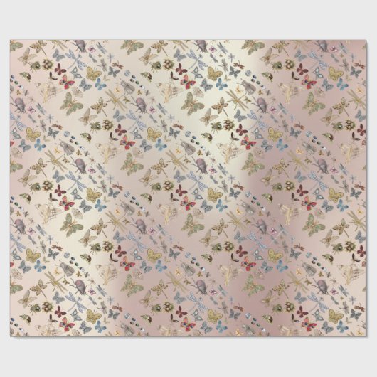 Elegante chique weide vlinder insecten Pareltjes d Cadeaupapier (Vlak)