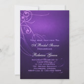 Elegante chique wervelingen  paarse theefeest kaart (Achterkant)