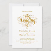 Elegante chique witte en gouden kalligrafie bruilo kaart (Voorkant)