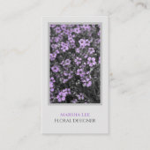Elegante chique witte en Paarse foto botanisch Visitekaartje (Voorkant)