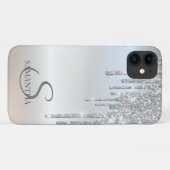 Elegante chique zilveren glinsterdruppels Case-Mate iPhone case (Achterkant (horizontaal))