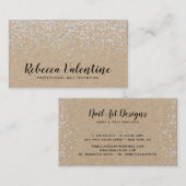 Elegante chique zilveren glitter confetti kraft mi visitekaartje (Voorkant / Achterkant)