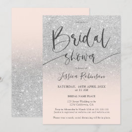 Elegante chique zilveren glitter script vrijgezell kaart