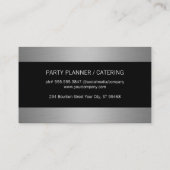 Elegante chique zilveren strepen visitekaartje (Achterkant)