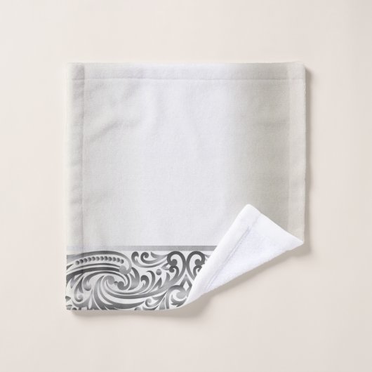 Elegante chique zilveren wervelingen bad handdoek (Wasdoekje)
