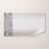 Elegante chique zilveren wervelingen bad handdoek (Handdoek)