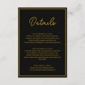 Elegante chique zwart en goud moderne luxe bruilof informatiekaartje (Voorkant)