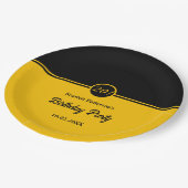 Elegante chique zwart en goud trendy 20e verjaarda papieren bordje (Gekanteld)