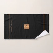 Elegante chique zwart goud moderne monogrammed str handdoek (Handdoek)