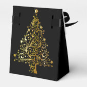 Elegante chique zwart gouden kerstboom gunst box bedankdoosjes (Achterkant)