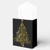 Elegante chique zwart gouden kerstboom gunst box bedankdoosjes (Geopend)