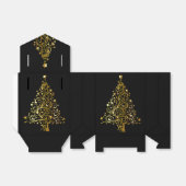 Elegante chique zwart gouden kerstboom gunst box bedankdoosjes (Uitgevouwen)