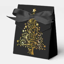 Elegante chique zwart gouden kerstboom gunst box bedankdoosjes