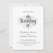 Elegante chique zwart-wit kalligrafie bruiloft kaart (Voorkant)