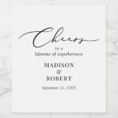 Elegante chique zwart wit minimalistische drank wijn etiket (Enkel label)