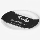 Elegante chique zwart-wit moderne 40e verjaardag papieren bordje (Gekanteld)