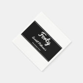 Elegante chique zwart-wit moderne 40e verjaardag servet (Hoek)