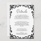 Elegante chique zwart-wit paar Lijst bruiloft Kaart (Achterkant)