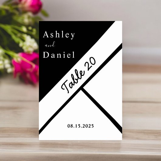 Elegante chique zwart-wit stijlvolle moderne bruil kaart