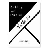 Elegante chique zwart-wit stijlvolle moderne bruil kaart (Voorkant)