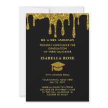 Elegante Chique Zwarte en Gouden 2025 Afstudeerfee