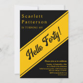 Elegante chique zwarte en gouden luxe 40e verjaard kaart (Voorkant)
