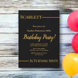 Elegante chique zwarte en gouden luxe 60e verjaard kaart